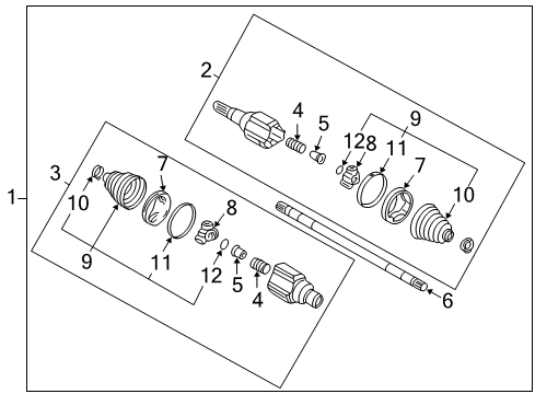 2003 Chevy Venture Drive Axles - Rear Diagram