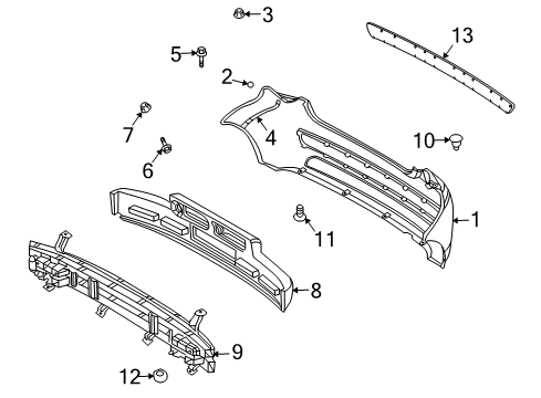2010 Pontiac G3 Bumper & Components - Rear Diagram