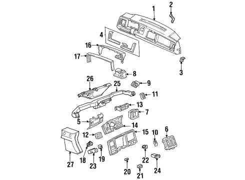 1991 Chevy C2500 Cluster & Switches Diagram