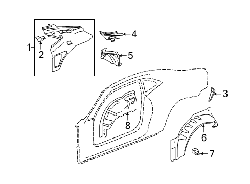 2013 Chevy Camaro Inner Structure - Quarter Panel Diagram