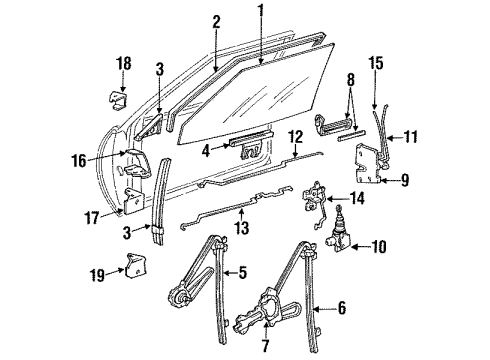 1987 Oldsmobile Cutlass Ciera Hinge Strap Diagram for 12525127