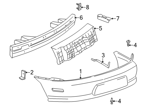 1996 Pontiac Sunfire Bumper & Components - Rear Diagram