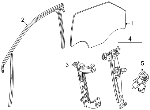 2025 Buick Envista Retainer, Front Door Window Channel Diagram for 42830916