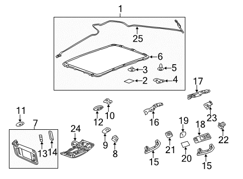 2011 Cadillac SRX Grip Handle Front Bracket, Driver Side Diagram for 20867112