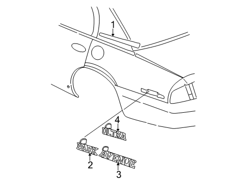 1998 Buick Park Avenue Exterior Trim - Quarter Panel Diagram