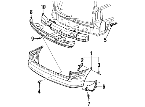 1997 Oldsmobile Silhouette Bumper & Components - Rear Diagram