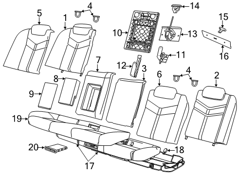 2014 Chevy SS Seat Back Cover Diagram for 92281600