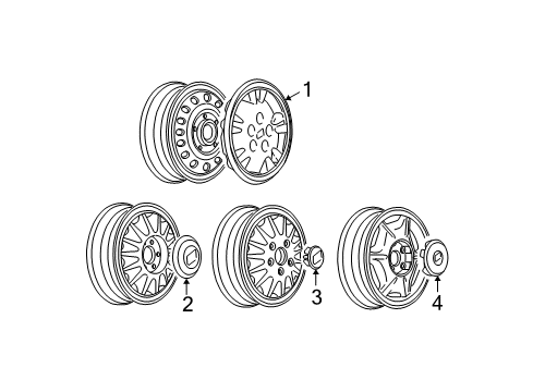 1999 Buick Regal Wheel Covers & Trim Diagram