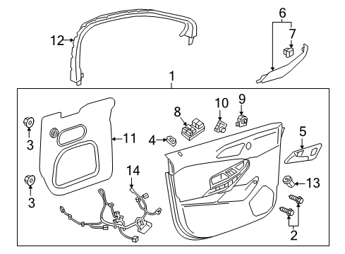 2017 Chevy Cruze Interior Trim - Front Door Diagram
