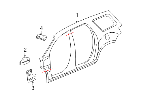 2010 Saturn Outlook Lower Reinforcement, Passenger Side Diagram for 23451232