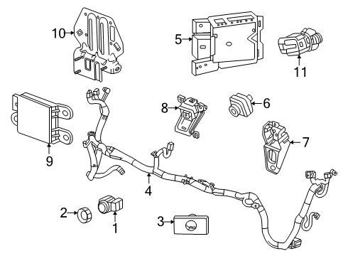 2025 Chevy Equinox EV Electrical Components - Front Bumper Diagram
