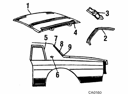 1986 Chevy Caprice Roof & Components Diagram