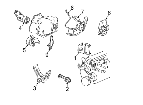 1995 Chevy Cavalier Engine & Trans Mounting Diagram