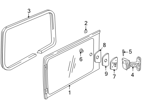 2002 Chevy Venture Glass - Side Door Diagram