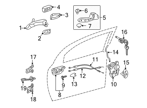 2010 Pontiac Vibe Handle, Outside, Orange Diagram for 19205087