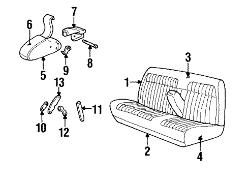 1991 Chevy C1500 Front Seat Components Diagram 2 - Thumbnail