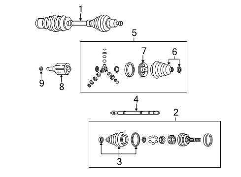 2004 Pontiac Bonneville C.V. Joint, Front Diagram for 26044398
