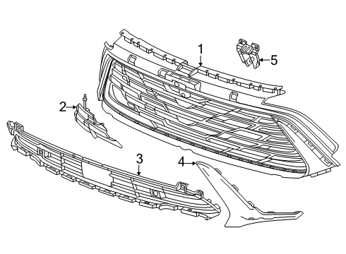 2025 Buick Envision Grille, Radiator Grille Diagram for 26478193