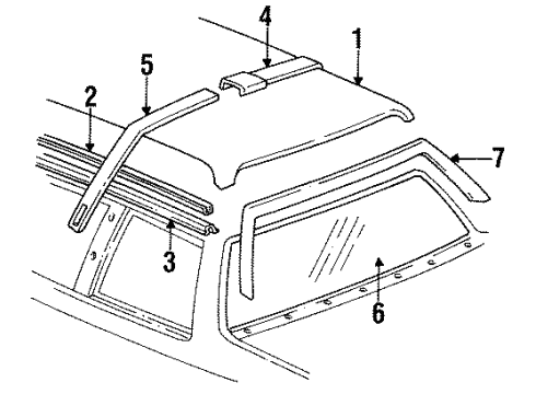1995 Oldsmobile Cutlass Ciera Roof & Components Diagram