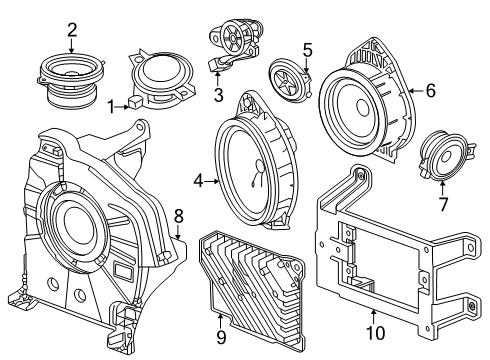 2025 GMC Yukon XL Amplifier Assembly-Radio Speaker Diagram for 85055046