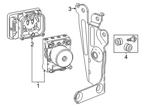 2025 GMC Sierra 3500 HD Bracket, Electronic Brake Control Diagram for 86507069