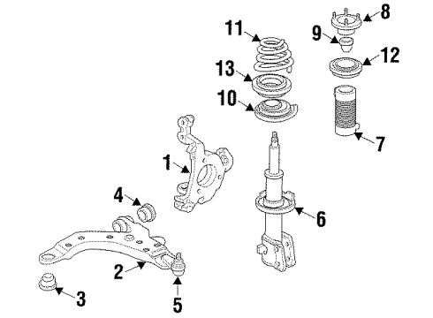 1999 Oldsmobile Intrigue Front Suspension Components Diagram