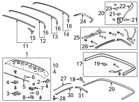2011 Chevy Camaro Handle Bracket Diagram for 89024077