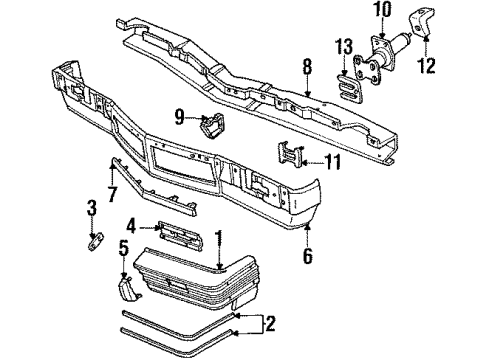 1987 Pontiac Grand Prix Front Bumper Diagram 2 - Thumbnail