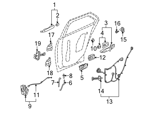 2011 Cadillac STS Rear Door Diagram