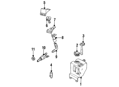 1993 Cadillac Allante Headlamp Washers/Wipers Diagram