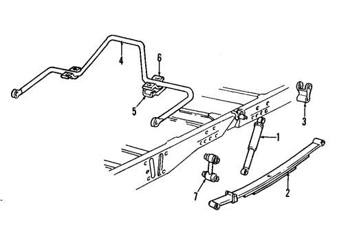 1992 Chevy C2500 Rear Suspension Components Diagram