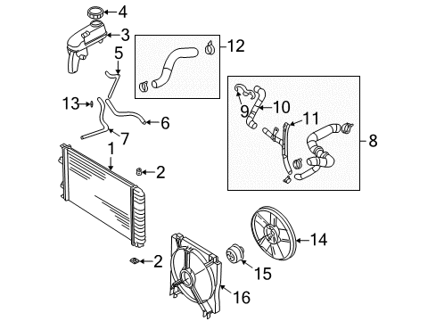 2002 Pontiac Sunfire Shroud Diagram for 22645919