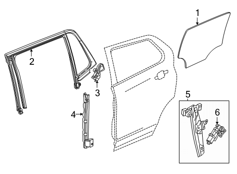 2025 Chevy Equinox Glass - Door Diagram
