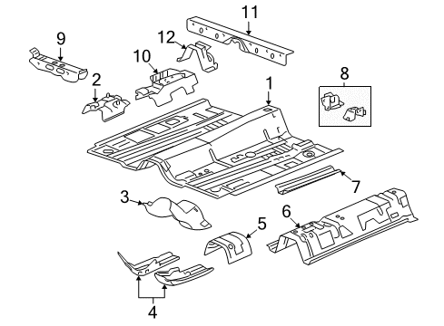 2008 Chevy Malibu Floor & Rails Diagram