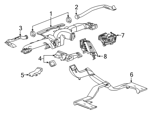 2017 Cadillac Escalade ESV Floor Duct, Front Driver Side Diagram for 22766299