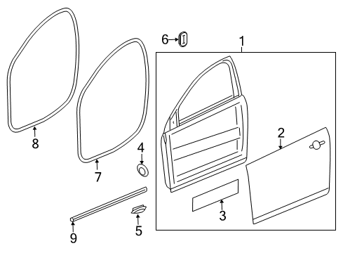 2016 Buick Verano Door & Components Diagram