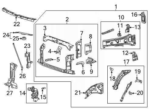 2024 Cadillac Escalade Radiator Support Diagram