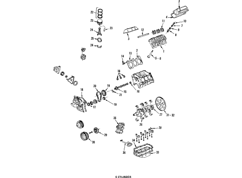 1984 Buick Riviera Valve Seals Diagram for 25535162
