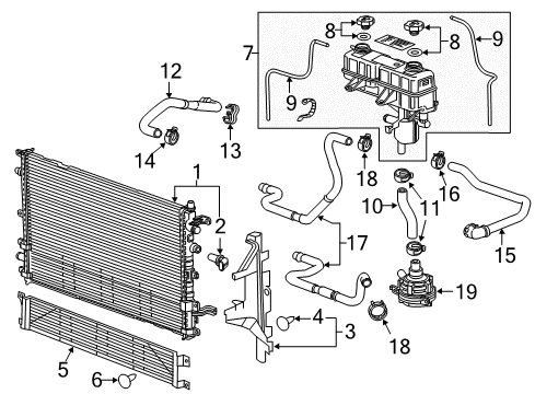 2013 Chevy Volt Radiator & Components Diagram