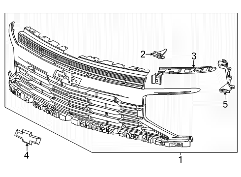 2025 Chevy Tahoe Grille & Components Diagram