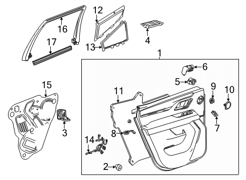 2025 Chevy Tahoe Interior Trim - Rear Door Diagram