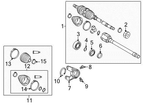 2009 Pontiac Vibe Drive Axles - Front Diagram 5 - Thumbnail