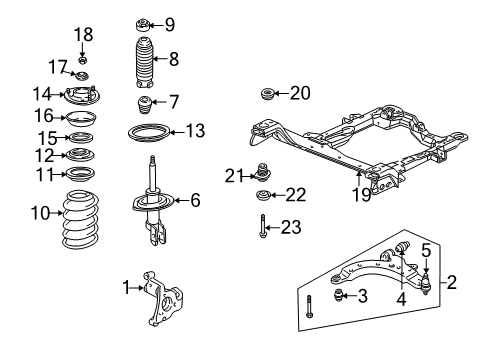 2005 Pontiac Montana Engine Cradle Diagram for 15232962