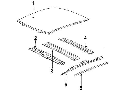 1993 Chevy Caprice Roof & Components Diagram