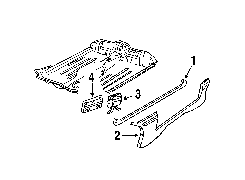 1993 Pontiac Grand Am Exterior Trim - Pillars Diagram