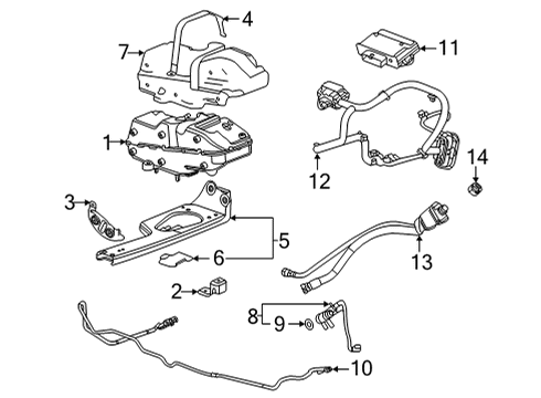 2023 GMC Sierra 2500 HD Filter Assembly-Exhaust Particulate (W/ Exhaust Pipe) Diagram for 86534437