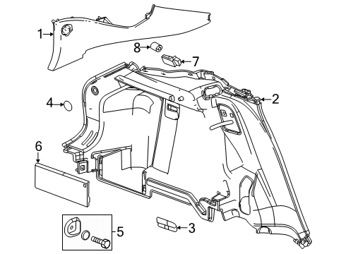 2024 Buick Envista Interior Trim - Quarter Panels Diagram