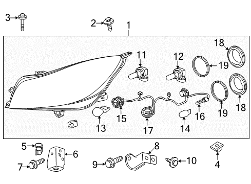 2016 Buick Regal Turn Signal Bulb, Amber Diagram for 13596817