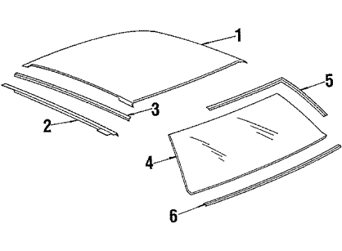 1986 Buick Skyhawk Back Glass Diagram for 20596847