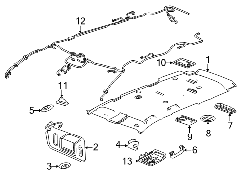2025 Buick Enclave Interior Trim - Roof Diagram